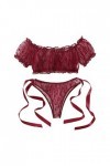 Générique Lingerie Sexy Simili Cuir Soutien-Gorge et Ensemble Culotte Ensemble Lingerie maillé Chemise Coquins Wine, S 