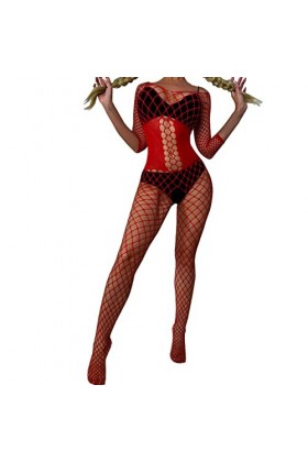 IKFIVQD Lingerie sexy pour femme - Body en dentelle florale - Lingerie sexy - Pyjama pour femme - Lingerie en dentelle, Rouge