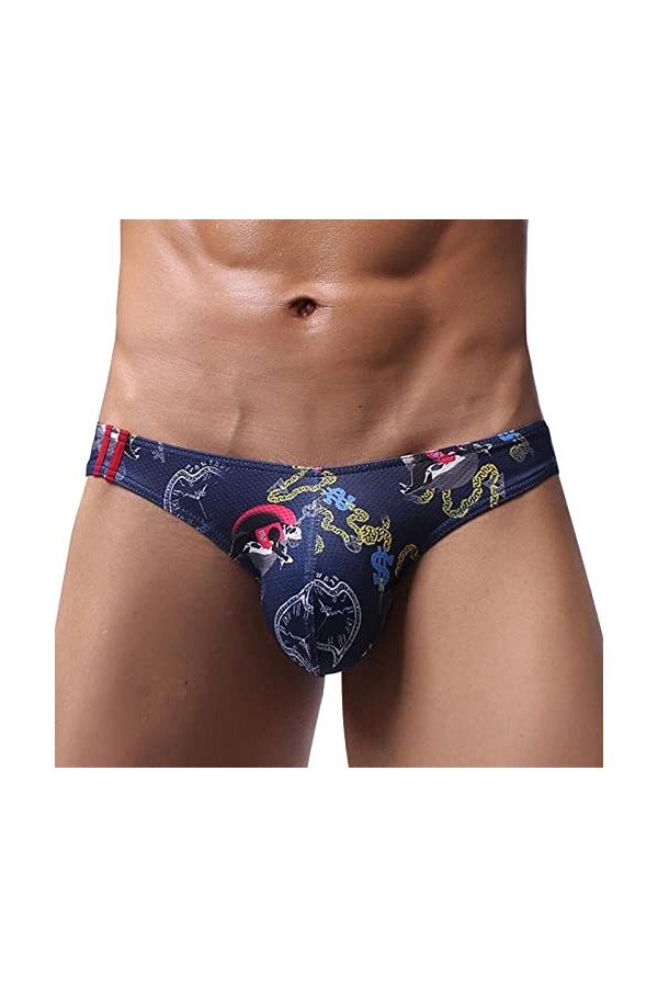 Générique String Homme Sexy Hot Dentelle Slips Boxer sous-vêtements Sexy Taille Basse pour Hommes Ice Silk Lifting Ring Multi