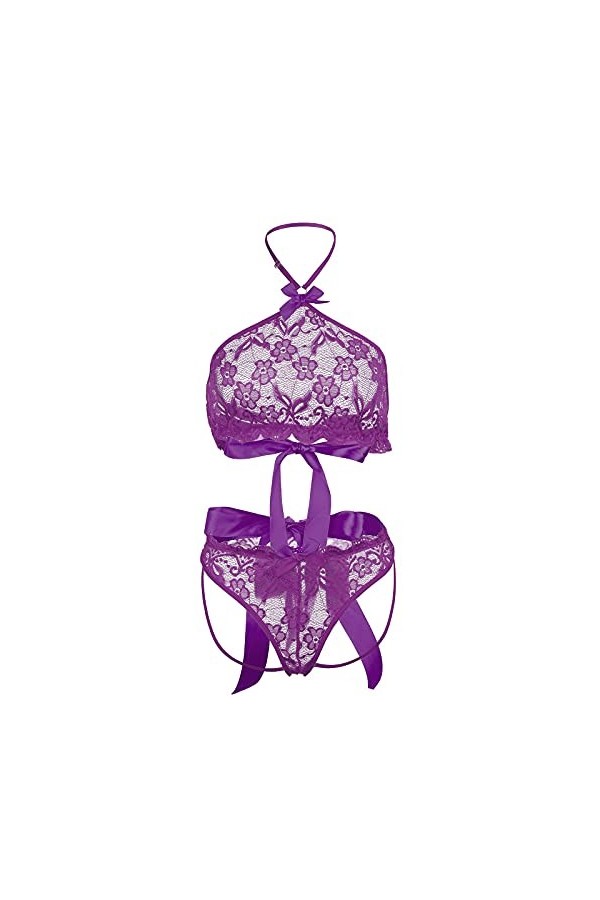 sous-Vetements Femme Sexy Ensemble Soutien Gorge et String Dentelle Vêtements De Nuit Erotique Lingerie Sexy Ensemble 2 Pièce
