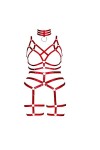 Ensemble harnais et soutien-gorge pour femme - Grande taille - Avec découpe - Bas et jarretelles - Style punk, gothique, carn