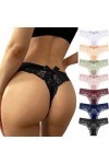 Strings Tangas pour Femmes Erothique Slip Coquine Lace Patchwork Culotte Creux Out Blanc sous Vetement Coton Panties