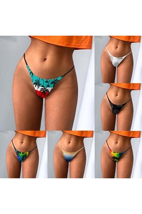 KEIZHUONIQIU String et T-Back Tangas Femmes Sexy Slips et Comfortable en Dentelle Culotte Taille Haute Léopard sous-Vetements