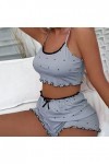 IQYU Lingerie Rouge Dentelle Noire Blanche Dentelle Glacée Soie Glace Lait Déchiqueté Hfür Home Doux Ensemble de Pyjama Impri