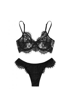 Ensemble Soutien Gorge et String Femme 2 Pièce Lingerie Sexy Ensemble Sexy sous-Vetements Erotique Vêtements De Nuit Dentelle