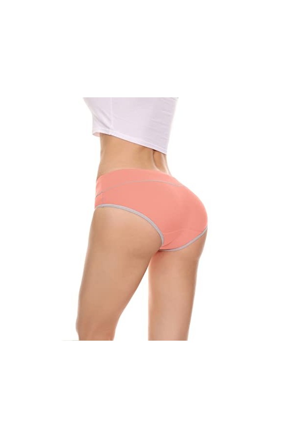 Culottes pour Femme Taille Haute Pantalons Triangle Couleur Unie Shorts en Pur Coton et Soie Slips Stretch Tanga avec Contrôl