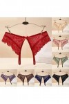 Strings pour Tanga Femmes Erothique Slips Simple Dentelle pour Femmculottes Stretch Couleur Uni Lingerie en Coton Croisées Pa