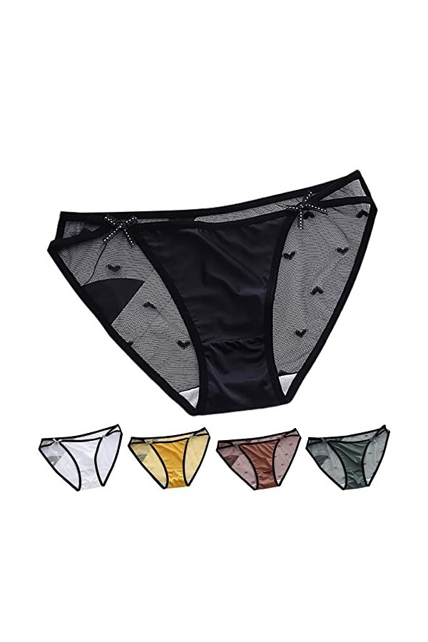 Culottes pour Femmes Mode féminine Sexy Taille Basse Culottes À Nœud Taille Basse Culotte sous Vetements Culottes Ouvertes Cu