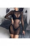 Lingerie Femme Sexy Ensemble Homme Sexy Hot y*2*k Femmes Sexy Plage Maille Maillot de Bain Couvrir Clubwear Robe Dentelle Lin