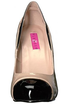Pleaser Pink Label EVE-07 Blk-Cream Pat UK 12 EU 45 
