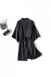 TDEOK Lingerie en latex sexy pour femme - Robe de nuit en satin - Pyjamas - Sous-vêtements sexy - Chaîne pour femme, Noir , X