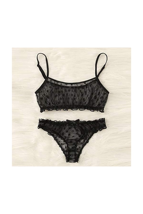 sous-Vetements Femme 2 Pièce Ensemble Soutien Gorge et String Erotique Lingerie Sexy Ensemble Sexy Vêtements De Nuit Dentelle