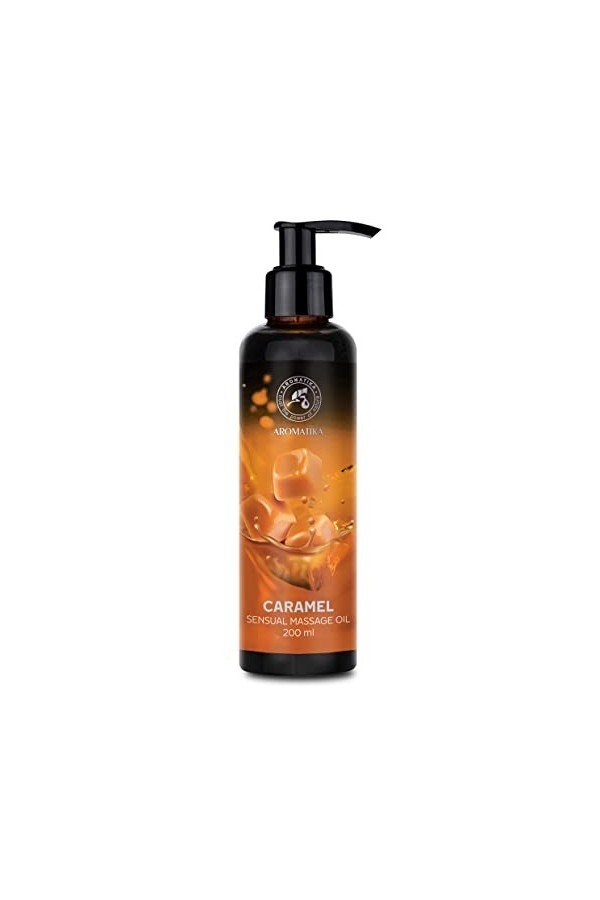 Huile de Massage Sensuel Caramel pour Couple 200ml - Huile Comestible 200ml - Huile pour des moments sensuels - Mélange Natur