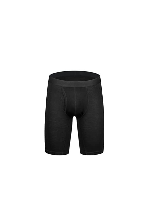 Beokeuioe Sous-vêtements de sport pour homme - Boxer de sport - Long avec empiècement - En bambou - Coupe ajustée, A2 noir., 