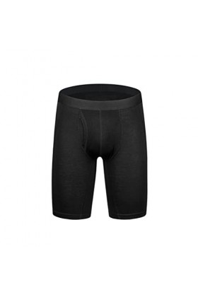 Beokeuioe Sous-vêtements de sport pour homme - Boxer de sport - Long avec empiècement - En bambou - Coupe ajustée, A2 noir., 