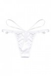UOWEG Femmes Brodé Papillon Creux Sexy Taille Basse Culotte Open Cut Pearl Massage String Lingerie Sous-vêtements Sexy, Blanc
