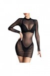 IKFIVQD Lingerie pour femme sexy en dentelle - Robe transparente à manches courtes - Robe décontractée - Mini lingerie sexy, 