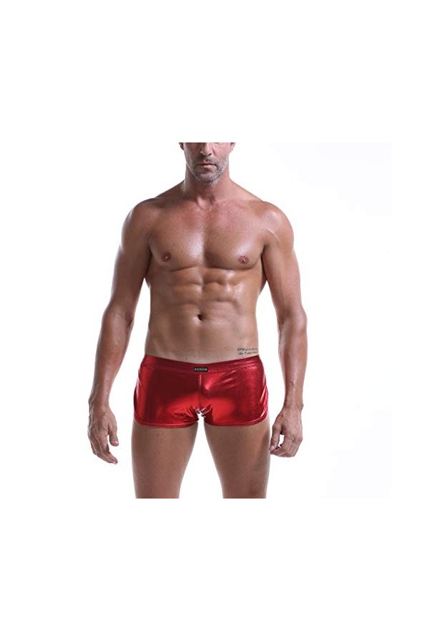 Sous-vêtements Combinaison Homme Imitation Vernis Sexy Sous-vêtements Pantalons Sous-vêtements pour Hommes Sous-vêtements pou