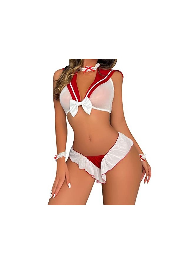 Ensemble de lingerie sexy pour femme - Soutien-gorge - Grande taille - Lingerie sexy - Costume détudiant - Lingerie sexy pou