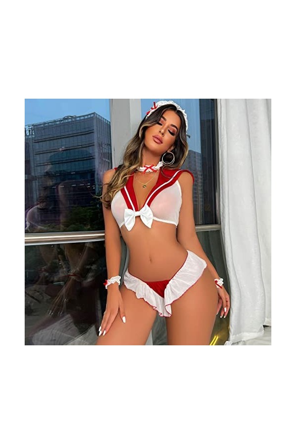 Ensemble de lingerie sexy pour femme - Soutien-gorge - Grande taille - Lingerie sexy - Costume détudiant - Lingerie sexy pou