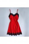 MNRIUOCII Robe de nuit sexy en dentelle pour femme, rouge, L