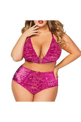 Y23-K Style 2023 Lingerie sexy en dentelle pour femme, rose vif, XL