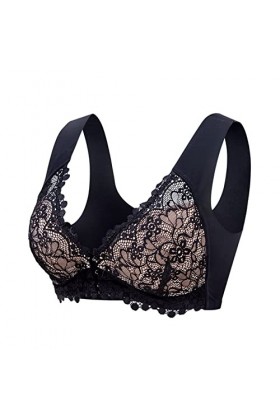 HANXIULIN Soutien-gorge push-up en dentelle pour femme - Amovible - Non-ouaté - Bretelles spaghetti - Respirant - Confortable