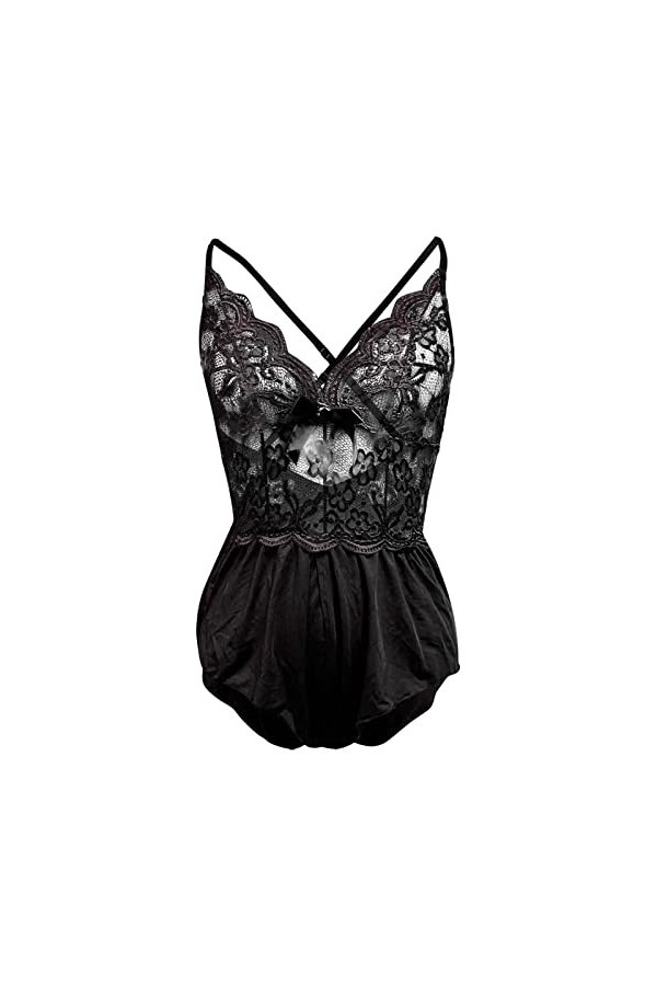 Femme Lingerie Nuisette, Nuit Sexy Chemise De Ensemble À Bretelles Dentelle Une Pièce Dossier Ouvert Pyjama Body Érotique Str
