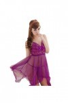 Femmes Sexy Dentelle Bow sous-vêtements Racy Sleepwear Set de Robe Ensemble Lingerie Sexy Noir Purple, One Size 