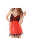 liaddkv Tentation Sous-vêtements, lingerie, nœud, plus mignon, sexy, taille de chemise de nuit sexy, rouge, taille unique