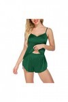 liaddkv Ensemble de pyjama sexy en satin de soie pour femme avec menottes, vert, XXXL