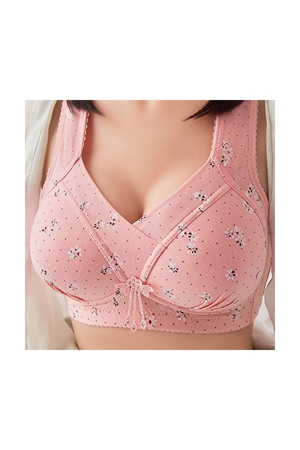 Sous-vêtements Femme Soutien-Gorge Fil Une Pièce Sexy Lingerie Pour Body, Rose, XXL