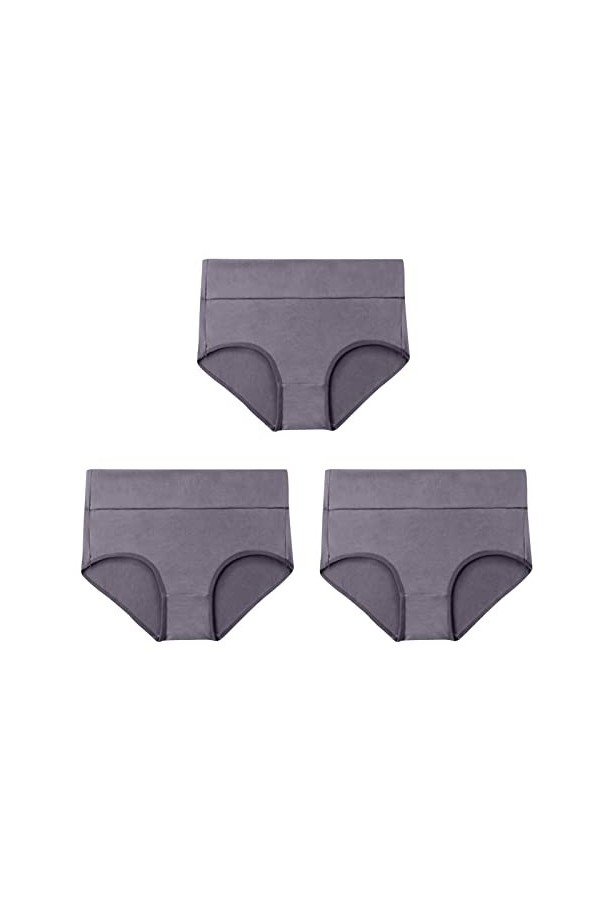 Doux Stretch Couverture Haute Femmes Taille Complète sous-Vêtements Culottes en Coton Culottes Cosplay Sexy Grey, XL 
