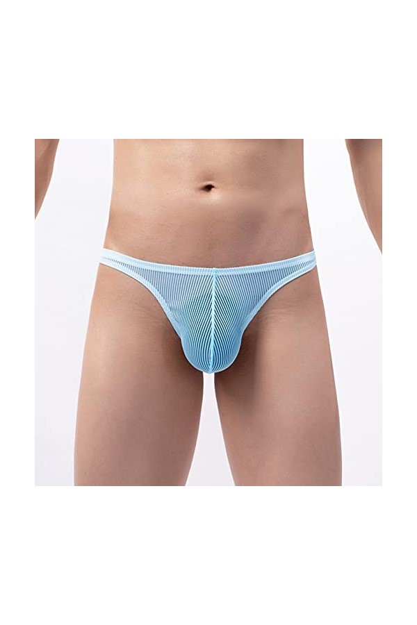 Générique Hommes Sexy Solide Couleur Respirant Taille Basse Tricoté Dentelle String String Briefs Costume Homme Sexy Hot 032