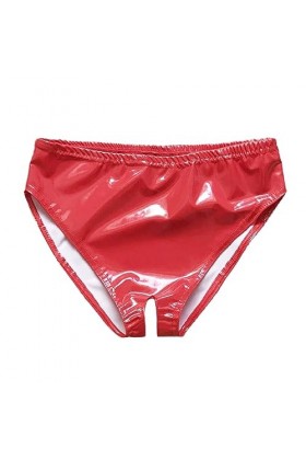 Luckywaqng Lingerie brillante Open Appeal Sous-vêtements clairs Couleur miroir Hanches Petites Femmes Sexy Taille claire Ling