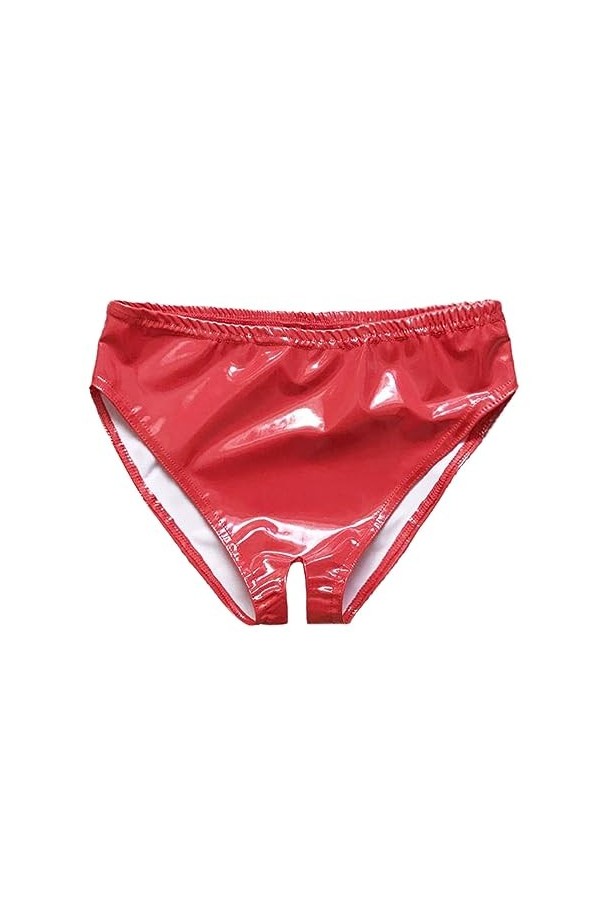 Luckywaqng Lingerie brillante Open Appeal Sous-vêtements clairs Couleur miroir Hanches Petites Femmes Sexy Taille claire Ling