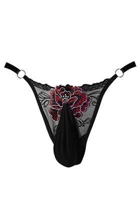 Générique Lingerie Sexy Femme Body et Combinaison String Homme brodé Maille Sexy Appel Transparent Taille Basse réglable Gran
