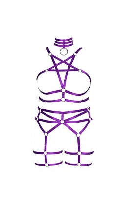PETMHS Femmes Plus Size Body Harness BHS Porte-jarretelles Lingerie Punk Corset Poitrine Corps Vaisselle Creux Liens Bustiers