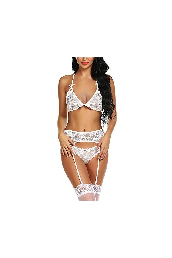 Lingerie Sexy Ensemble Femme Dentelle Ensemble Soutien Gorge et String Erotique sous-Vetements 2 Pièce Vêtements De Nuit Sexy