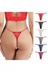 KEIZHUONIQIU String Pantalons Tanga Dames Hot Slip Chic en Dentelle pour Femmculottes Stretch Pure Couleurs sous-Vetements Te
