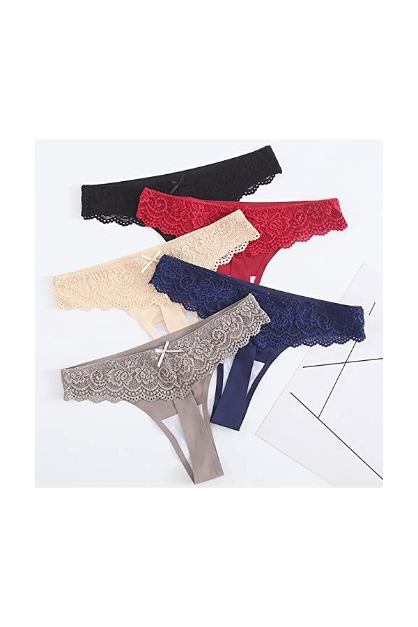 KEIZHUONIQIU String et T-Back Tangas pour Femmes en Sexy Slips et Comfortable Dentelle Culotte Taille Haute Léopard sous-Vete