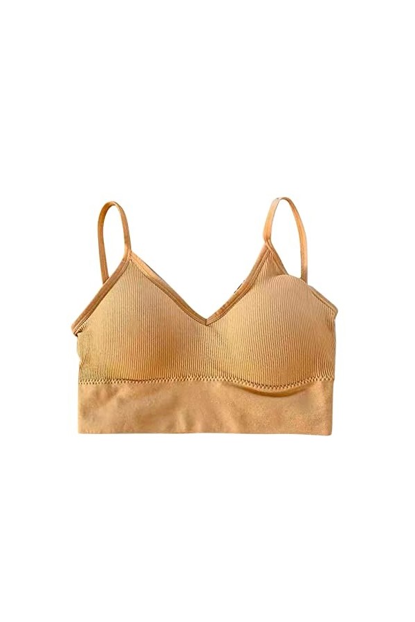 Bralette Bralette Zero Feel Bralette Soft Sport Brassière avec bonnets rembourrés, soutien-gorge de sport pour femme, jaune, 