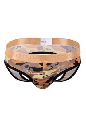 FGUUTYM Ride Up Sous-vêtement sexy pour homme, jaune, M