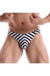 FGUUTYM Sous-vêtements de sport pour homme - En coton - Sexy - Taille basse - Rayé, Marine, S