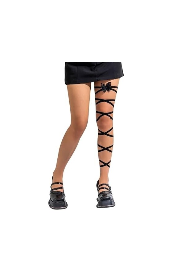 Chaîne de cuisse en forme de papillon en ruban sexy pour filles chaudes - Chaîne de jambe élastique tendance pour boîte de nu