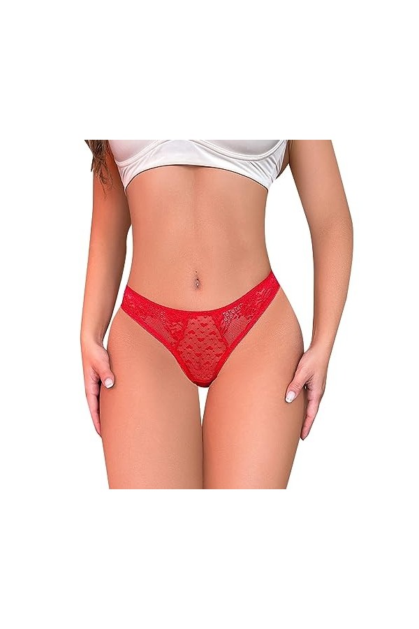 Générique Culotte Femme Dentelle Chic Tanga Sexy Elasticité Tangas rayés Taille Haute Coquin Hot Plus Taille String Lingerie 