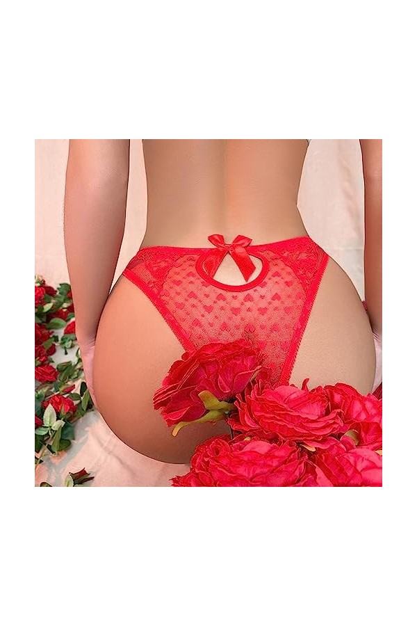Générique Culotte Femme Dentelle Chic Tanga Sexy Elasticité Tangas rayés Taille Haute Coquin Hot Plus Taille String Lingerie 