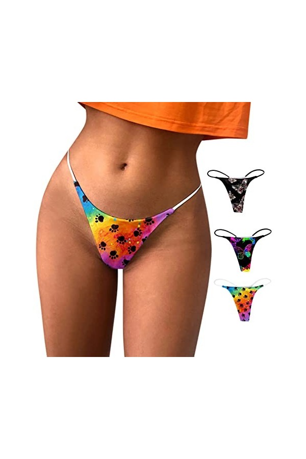 String Pantalons et Tangas de Femme en Sexy Slips Léger Dentelle Patchwork Culottes Taille Haute Élastique sous-Vêtements en 