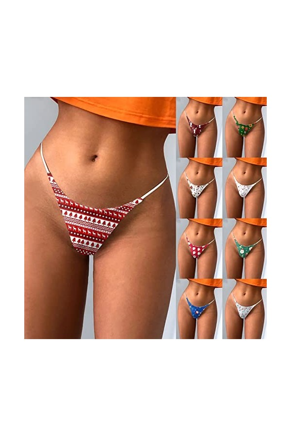 String Pantalons Tangas pour Femmes en Sexy Slip Léger Crochet Dentelle Culotte Taille Basse Floral sous-Vetements en Coton P