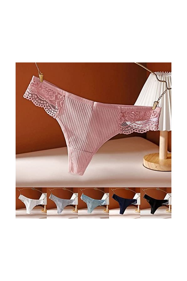 KEIZHUONIQIU Tanga-Strings pour Tanga Feminins en Sexy Slip et Comfortable en Dentelle Culottes Taille Haute Élastique sous-V